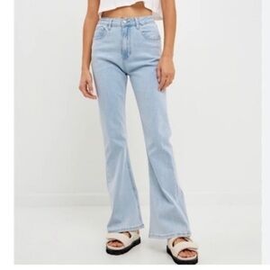 Anthropologie Grey Lab High Waisted Light Flare Jeans